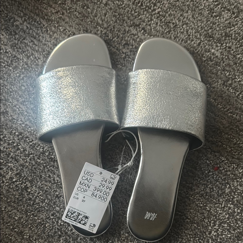 H&M Silver Women's Slide Sandals